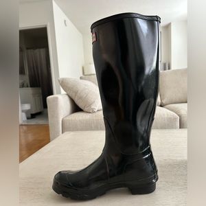 Hunter Tall Gloss Rainboots Black